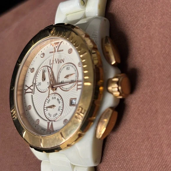 Le Vian Gold and White Chronograph Watch - Picture 3 of 11